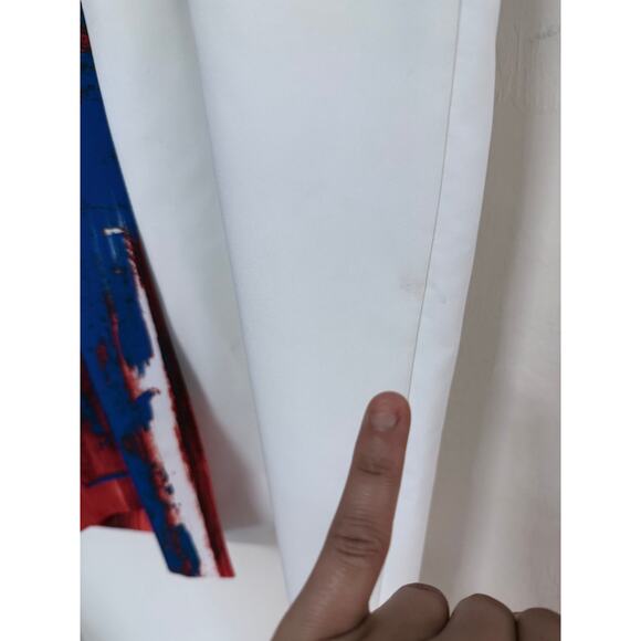 MILLY blue white orange abstract Lou Lou sleeveless knee length sheath dress - Picture 11 of 11